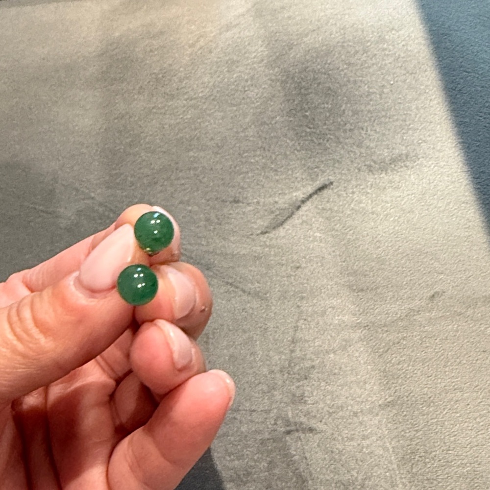 Elegant Green Jade Stud Earrings